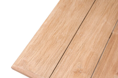 juniper extension table brushed teak detail